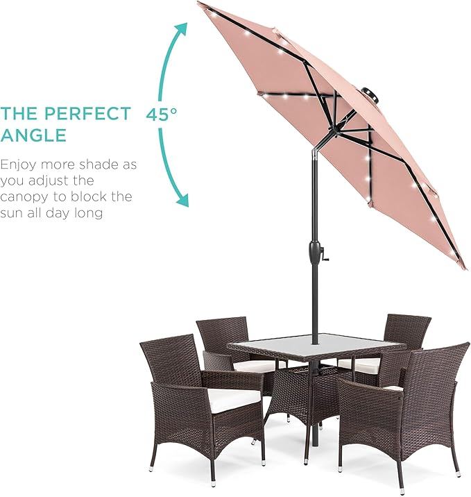 Best Choice Products 7.5ft Outdoor Solar Market Table Patio Umbrella - Image 2