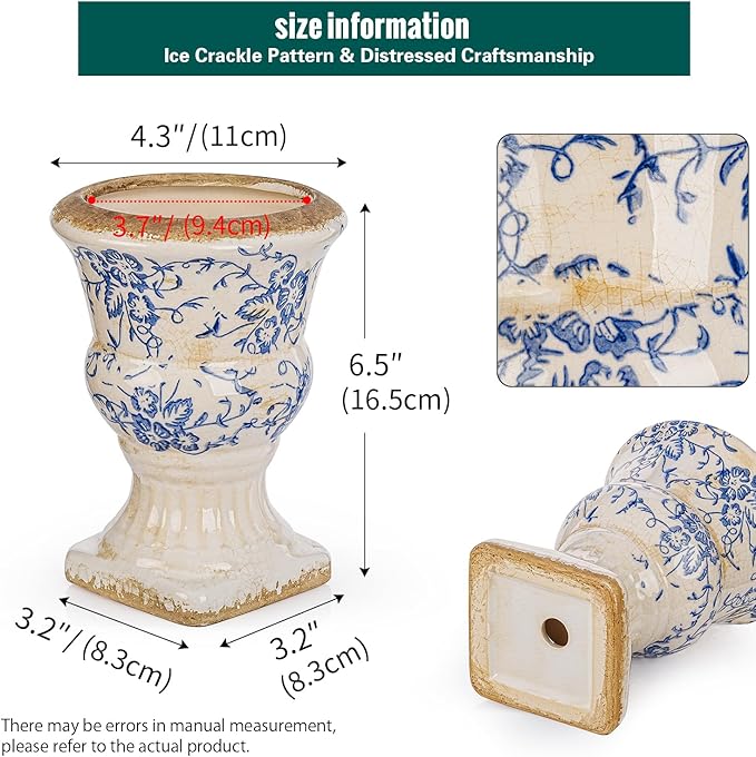 Sungmor Small Ceramic Urn Planter - Image 3