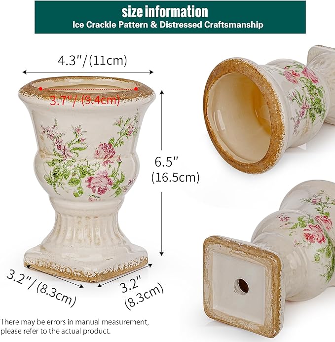 Sungmor Small Ceramic Urn Planter - Image 3