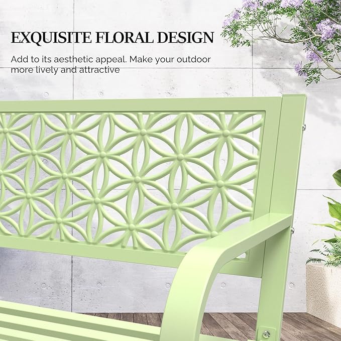VINGLI 50" Outdoor Bench Metal - Image 5