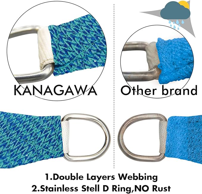 KANAGAWA 12'X16' Turquoise Mix Custom Size Sun Shade Sail Rectangle UV Block - Image 5