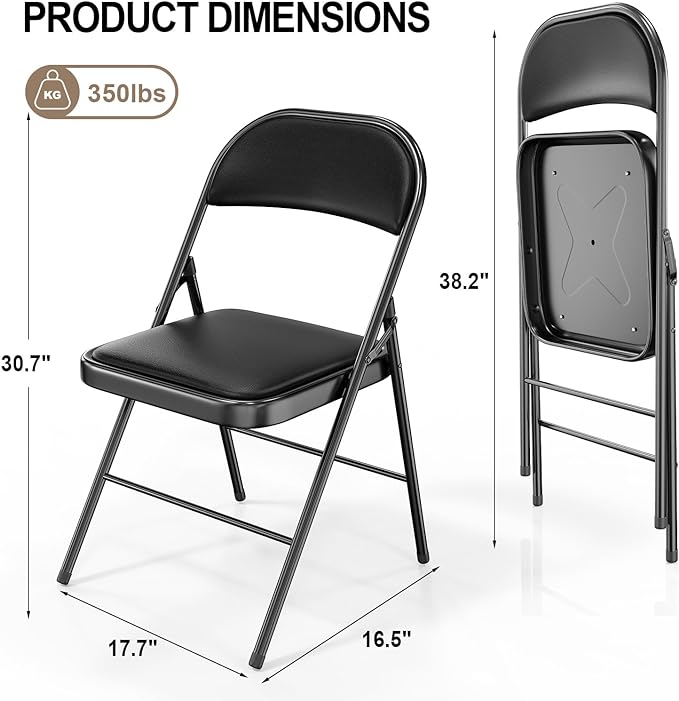 VINGLI 6 Pack Folding Chairs - Image 3