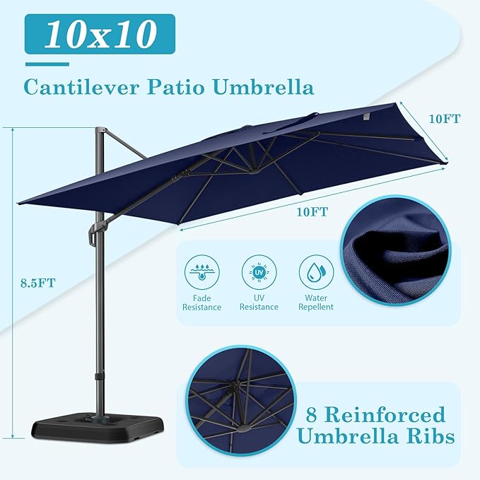 HOTEEL10x10ft Patio Umbrella Cantilever Umbrellas - Image 6