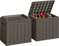 JUMMICO 31 Gallon Resin Deck Box Waterproof Indoor Outdoor Storage Boxes by JUMMICO