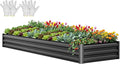 YITAHOME 12x4x1ft Large Raised Garden Bed Kit, Galvanized Metal Planter Box by YITAHOME