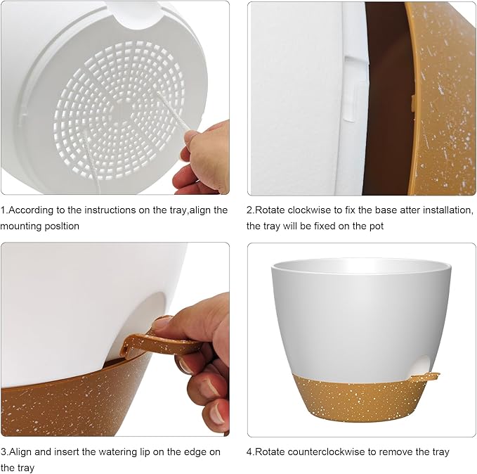 12 Inch Large Self Watering Pots, Flower Pots - Image 4