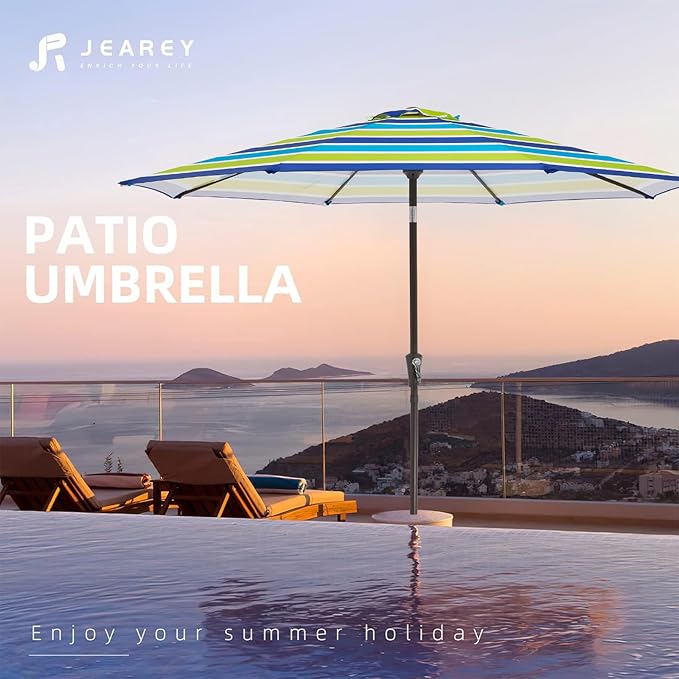 JEAREY 9FT Outdoor Patio Umbrella Outdoor Table Umbrella - Image 7