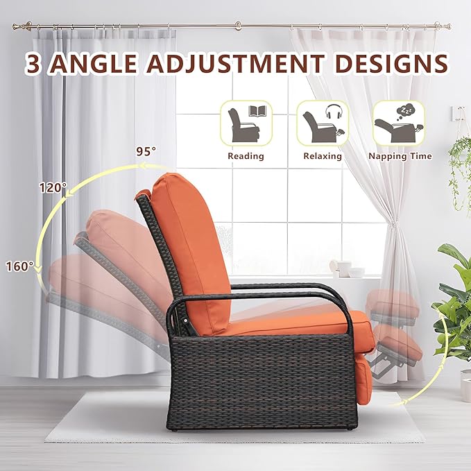 ART TO REAL Automatic Adjustable Patio Recliner Chair Relaxing Sofa Outdoor - Image 4