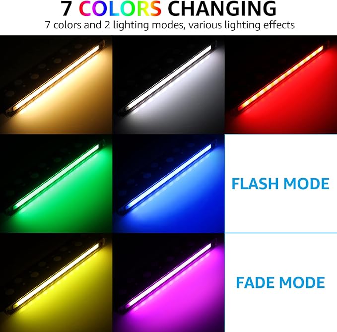 LEONLITE 8-Pack Premium Series RGB 12 Inch 5W LED Retaining Wall Lights Swivel - Image 2