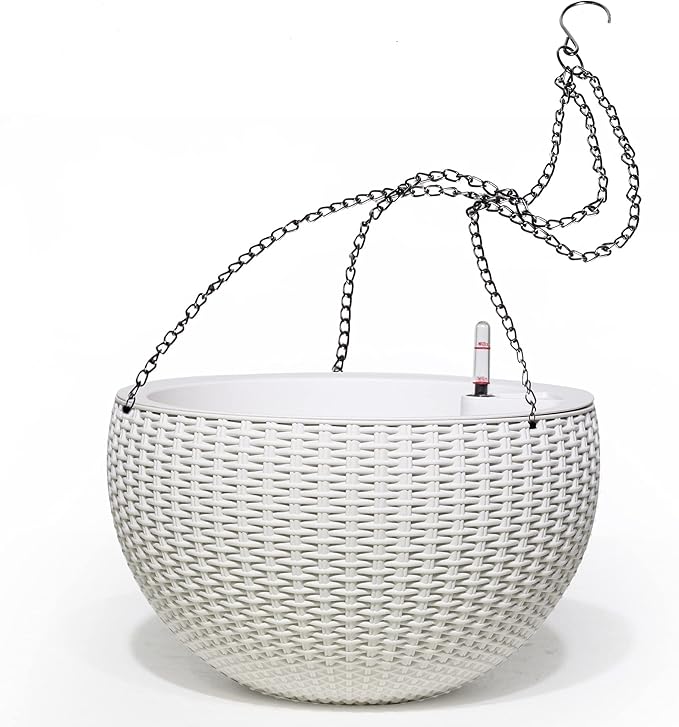 Dexceder 13.5 Inch Large Self Watering Hanging Planters Indoor Outdoor by Dexceder