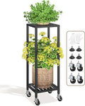 LASZOLA 2 Tier Black Metal Plant Stand Indoor Outdoor by LASZOLA