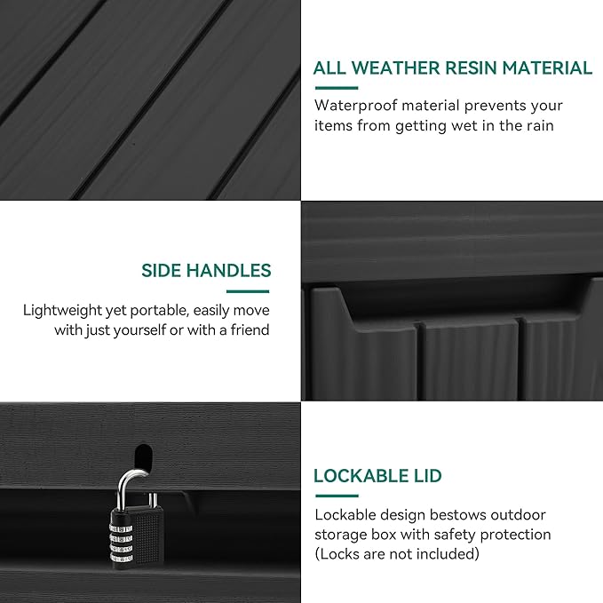 YITAHOME 45 Gallon Deck Box, Outdoor Storage Box - Image 6
