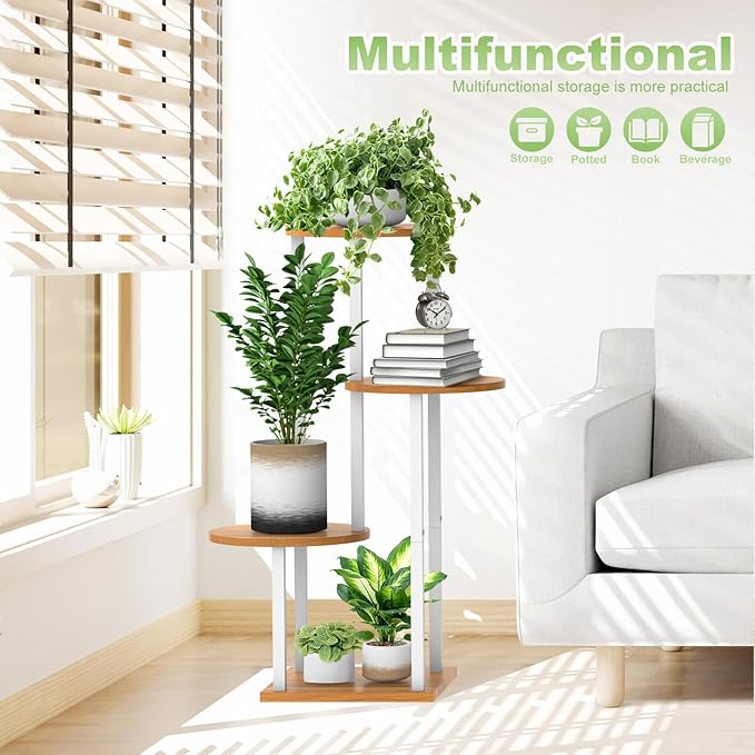 Plant Stand Indoor, 4 Tier Thickened Metal Corner Plant Shelf - Image 6