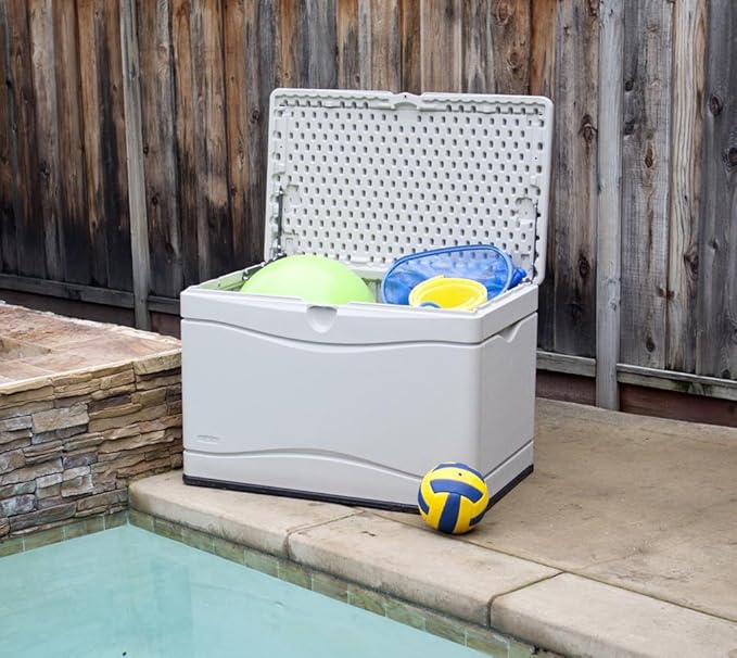 LIFETIME 60059 Black Bottom & Desert Sides and Lid Outdoor Storage Box-80 Gal - Image 5