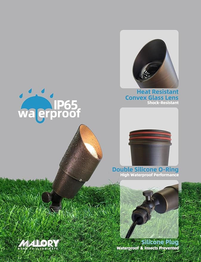 MALORY Brass Landscape Spotlight 4-Pack - Image 4