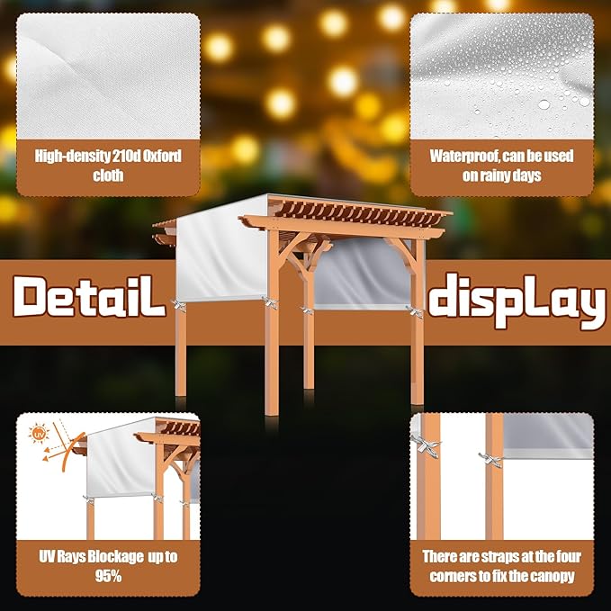 Universal Pergola Replacement Canopy Outdoor Canopy Shade Cover Waterproof - Image 3