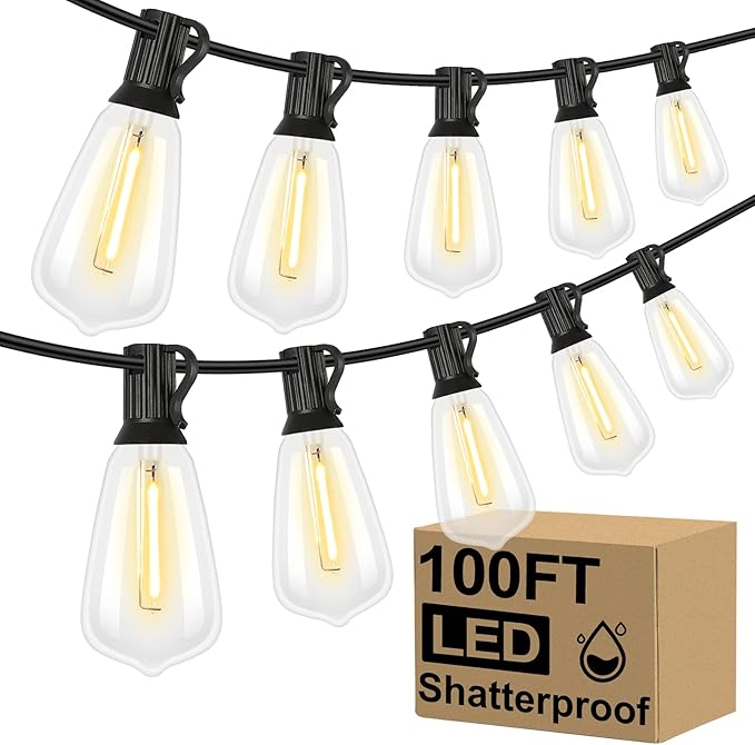 Brightever LED Outdoor String Lights 100FT Patio Lights by Brightever