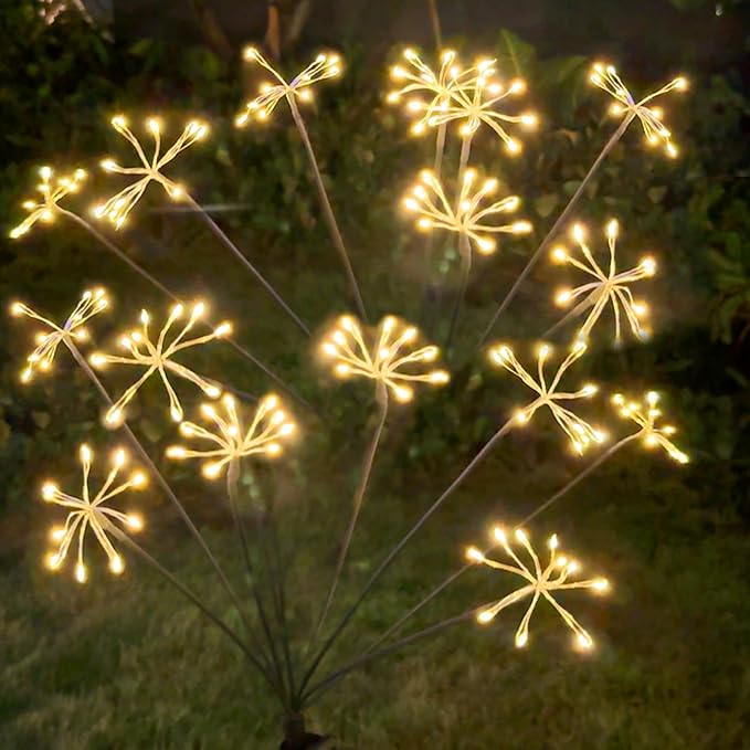 JJGoo Solar Garden Lights, New Upgraded 6 Pack Solar Swaying Starburst Light - Image 8