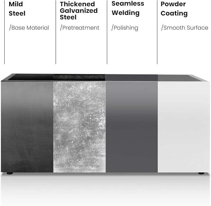 GSK 30" L White LED Metal Planter - Image 9