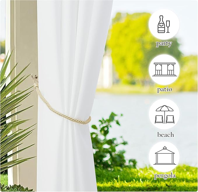 NICETOWN Winter White Outdoor Curtains 2 Panels - Image 5