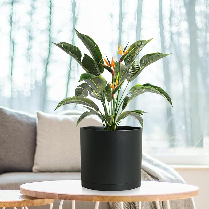 8 Inch Medium Plant Pots for Indoor Outdoor Plants, Cylinder Deep Flower Pots - Image 6