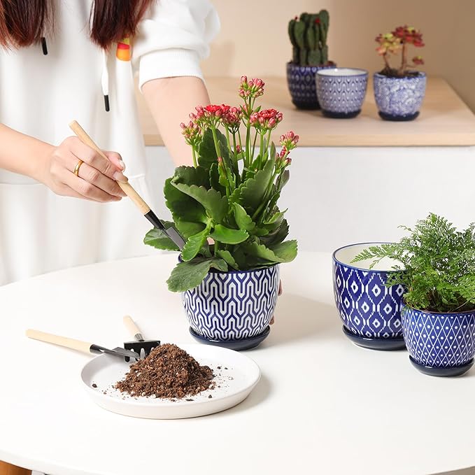 Selamica Ceramic Plant Pots, 4.6 Inch Flower Pots - Image 5
