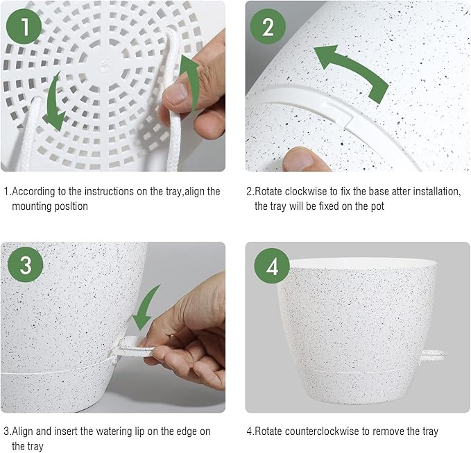 12 inch Large Self Watering Pots, Plastic Planters - Image 4