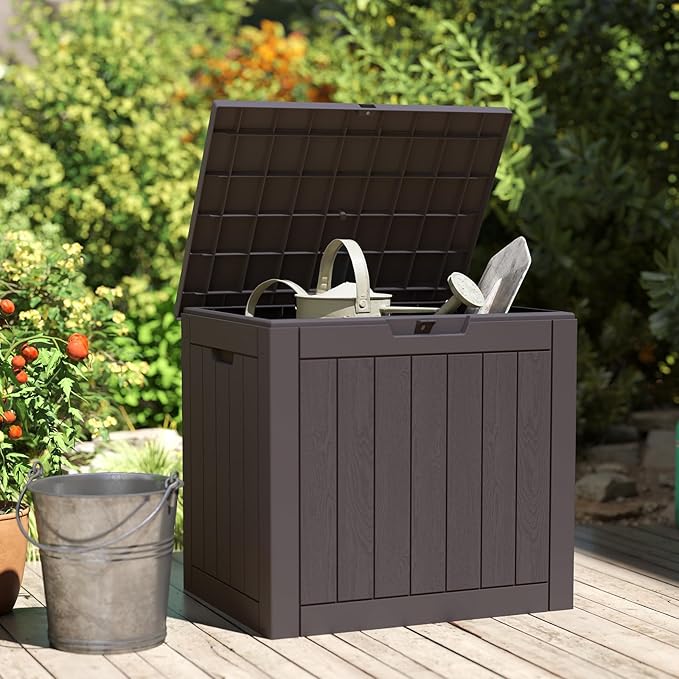 Sweetcrispy Deck Box with 31 Gallon Capacity, Weatherproof Resin Lockable - Image 7
