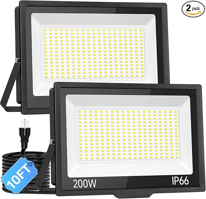 200W LED Flood Light Outdoor by ISUERFY-BornforGlowParty