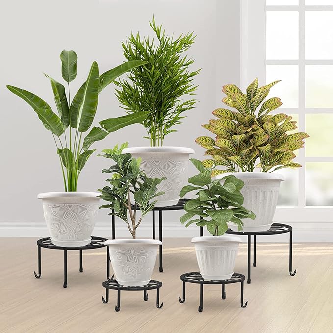Plastic Flower Pots Planters For Indoor Plants, 3 Pack 10 Inch White Plant Pots - Image 7
