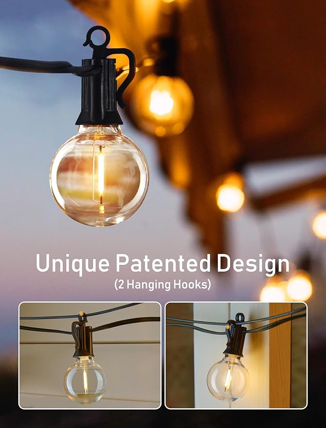 Brightown Outdoor String Lights, 80FT 40+2 G40 Bulbs Shatterproof Patio Lights - Image 3