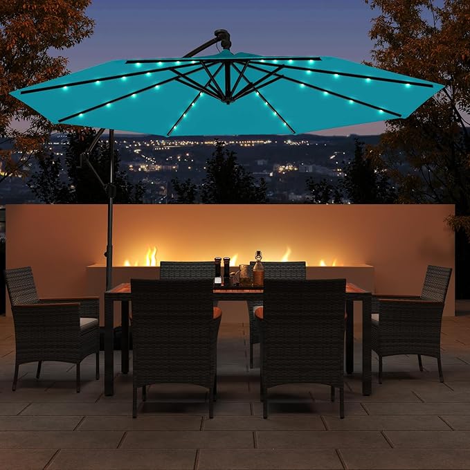 Tangkula 10ft Solar LED Patio Umbrella - Image 2