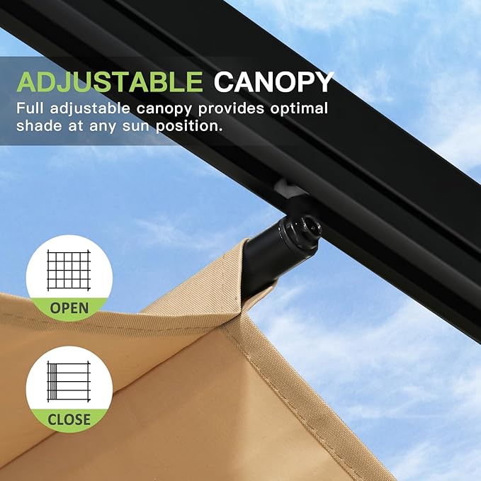 Aoxun 10'x10' Outdoor Pergola, Patio Aluminum Pergola - Image 4