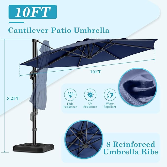 HOTEEL10x10ft Patio Umbrella Cantilever Umbrellas - Image 5