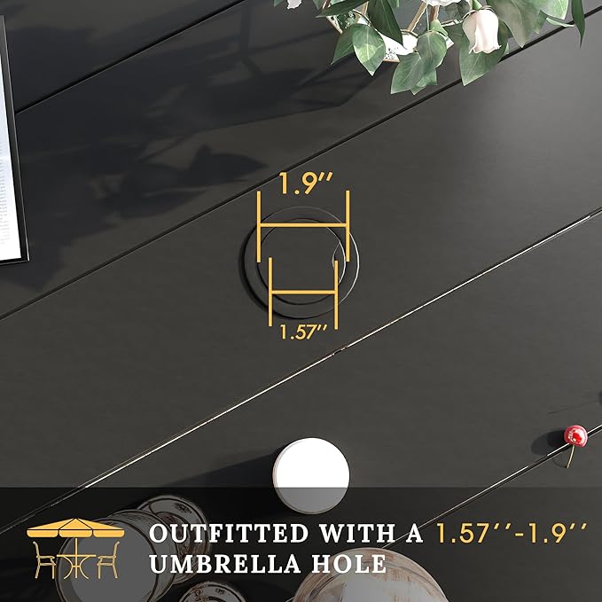 VICLLAX 63" Outdoor Round Patio Table - Image 5
