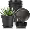 T4U 5 Inch Plant Pot 8-Pack, Plastic Pots by T4U