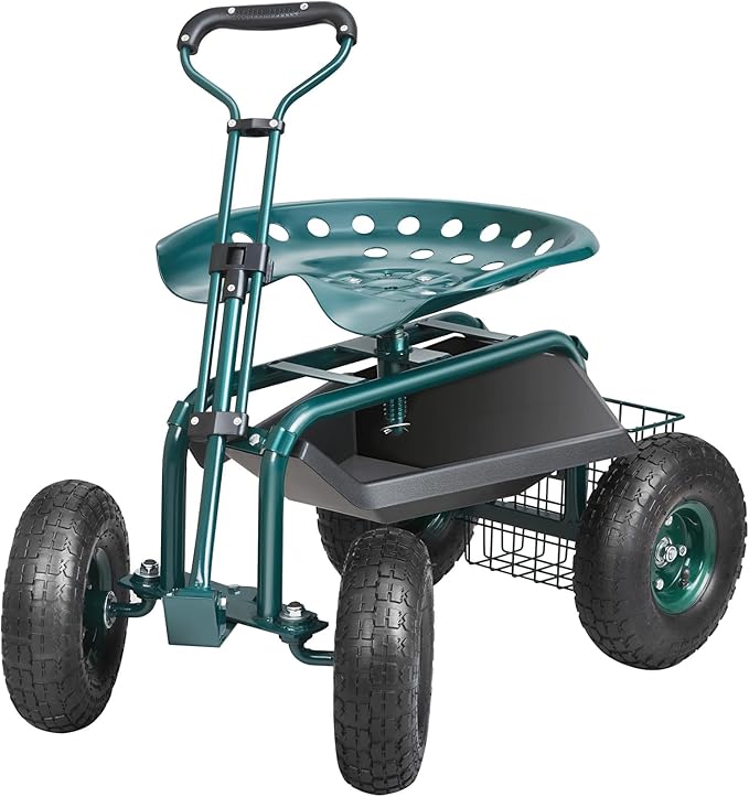 VEVOR Garden Cart Rolling Workseat - Image 10
