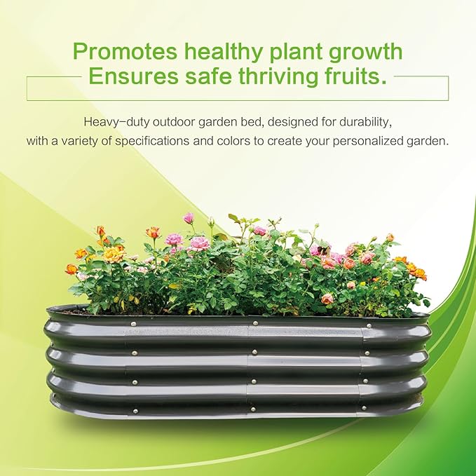 Gardmax 2 Pack Galvanized Raised Garden Bed, Lightweight Planter Boxes Outdoor - Image 6