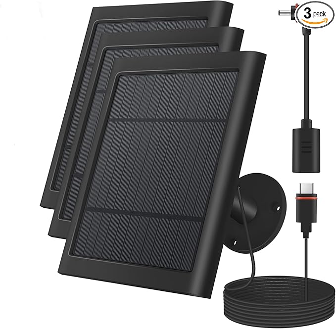 3 Pack 4W Solar Charger for Spotlight & Stick Up Outdoor Cam, High Efficiency by Paodekua