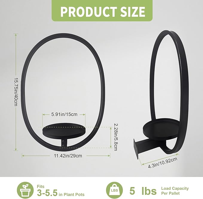 2 Pack Plant Stand Indoor Outdoor Hanging Planters - Image 3