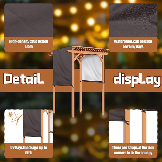 Universal Pergola Replacement Canopy Outdoor Canopy Shade Cover Waterproof - Image 3