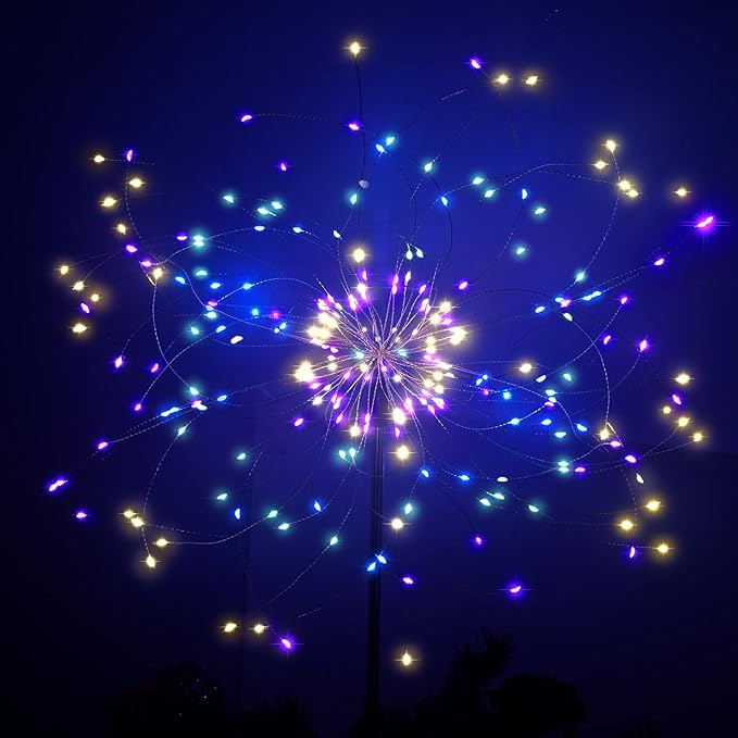 JJGoo Solar Firework Lights, 2 Pack 120 LEDs 2 Lighting Modes Solar Garden - Image 7