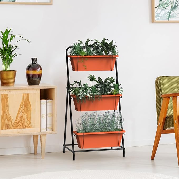 Vertical Raised Garden Bed 3 Tier Elevated Garden Planters Standing Planter Box - Image 6