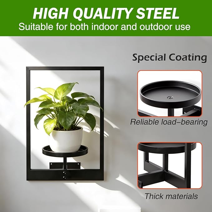 Wall Hanging Plant Stands Planter Shelves, Indoor Outdoor Window Plant Hanger - Image 2