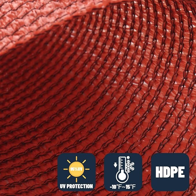 SUNNY GUARD Custom Size 18'x22'x28.4' Triangle Terra Red UV Block Sunshade - Image 4