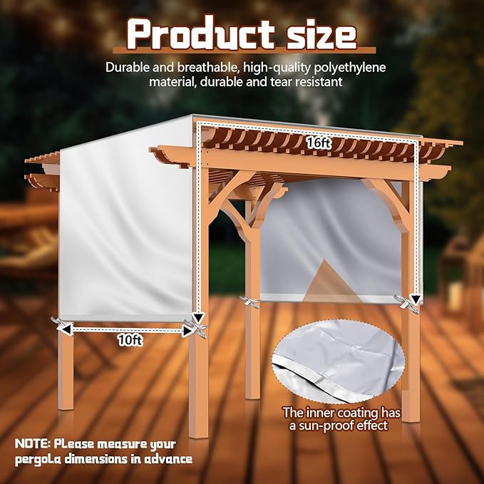Universal Pergola Replacement Canopy Outdoor Canopy Shade Cover Waterproof - Image 2