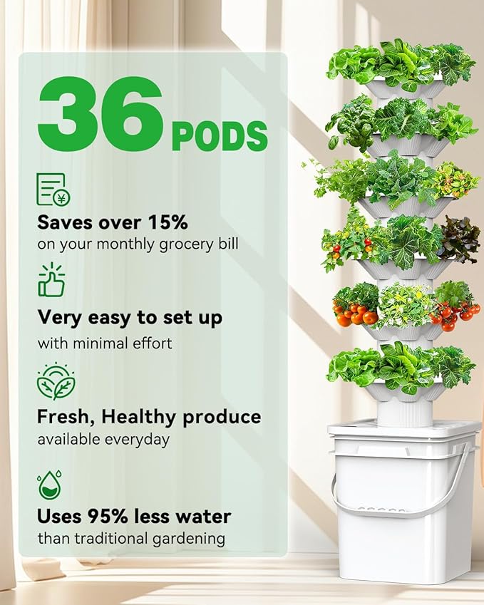 Vertical Hydroponics Growing System Kit, Indoor Outdoor Gardening System Kits - Image 3