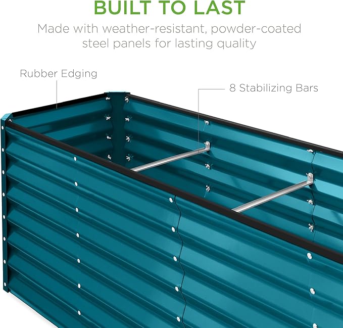 Best Choice Products 8x2x2ft Raised Outdoor Metal Garden Bed, Deep Root Box - Image 7