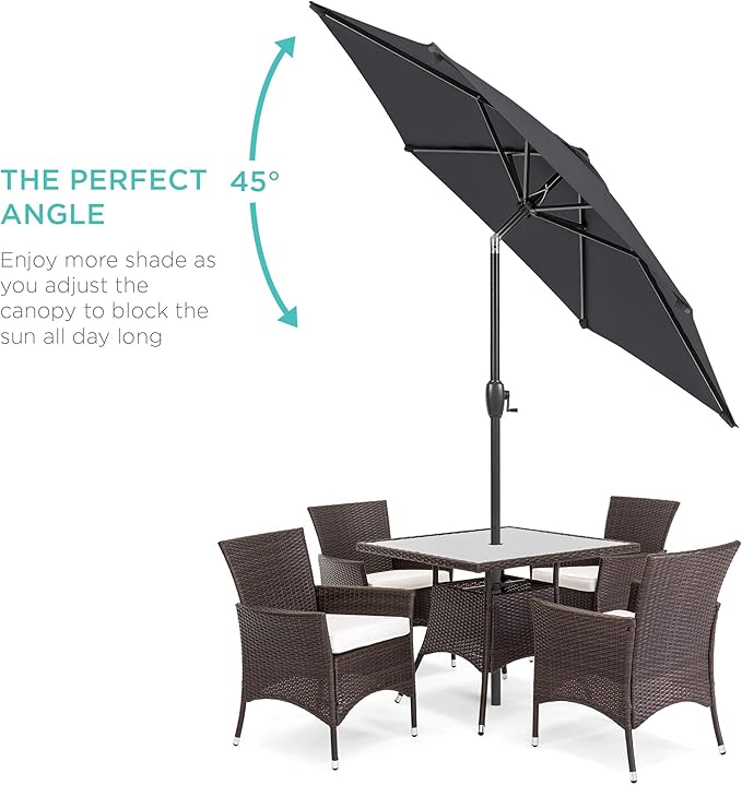 Best Choice Products 7.5ft Heavy-Duty Round Outdoor Market Table Patio Umbrella - Image 2