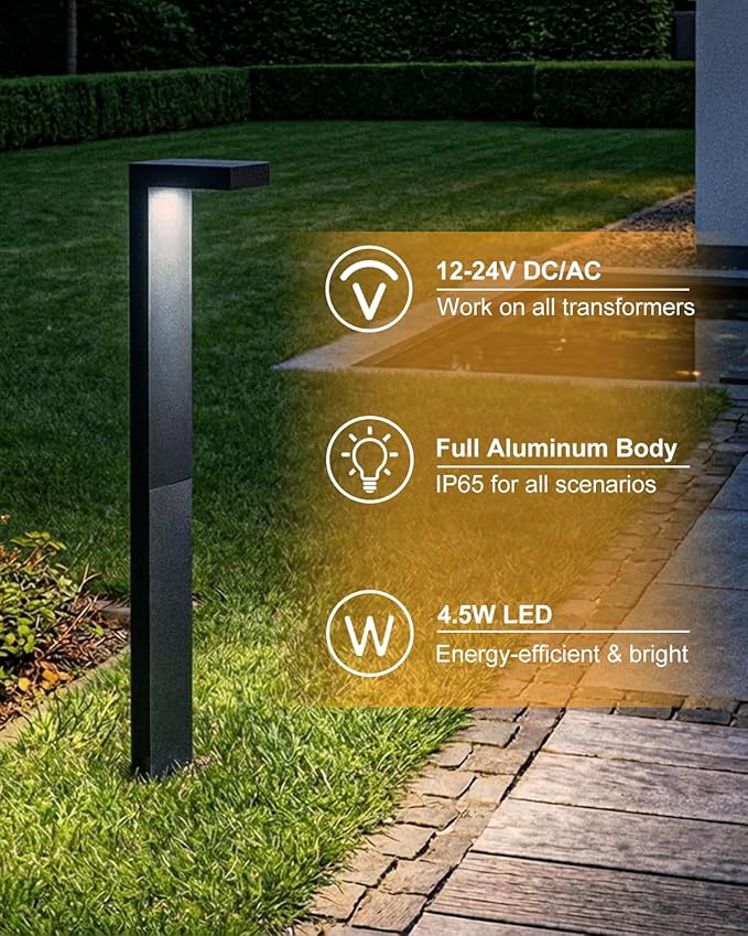 Low Voltage Landscape Lights, 8 Pack Outdoor LED Pathway Light, Wired Path - Image 5